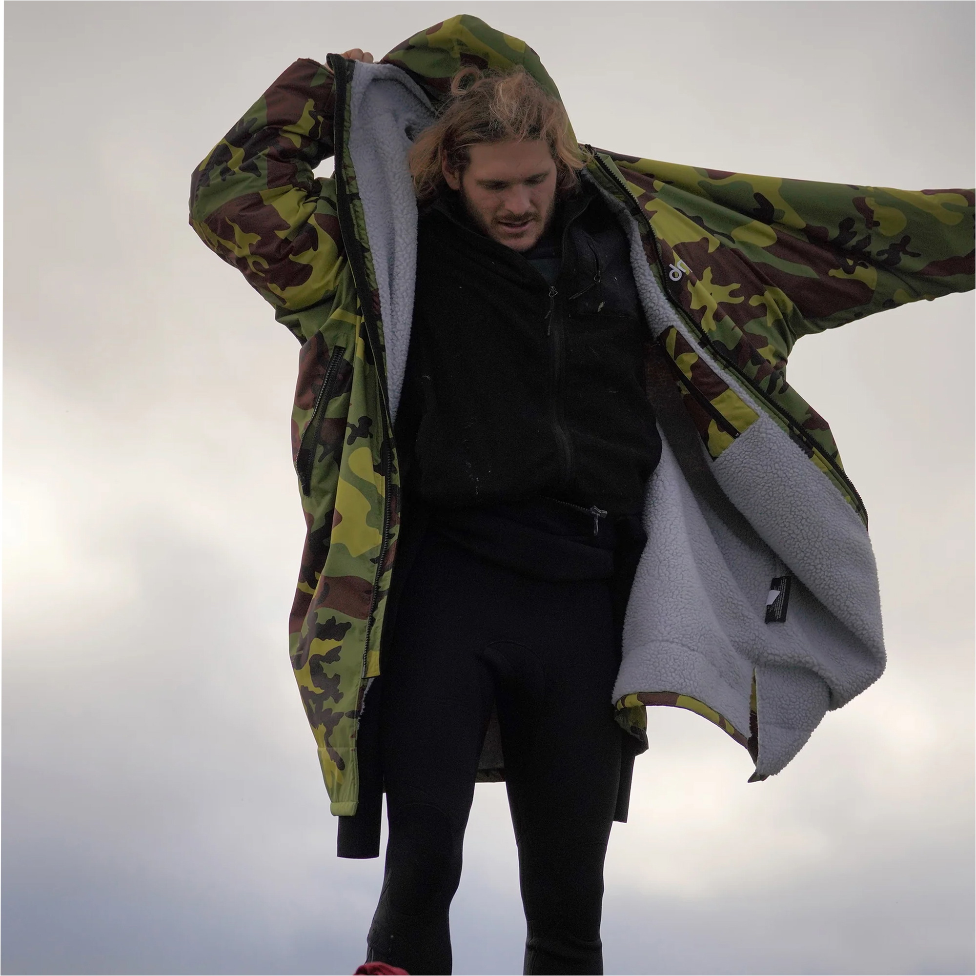 2025 Dryrobe Advance Peignoir De Change à Manches Longues V3 DALSV3 - Grey / Camouflage